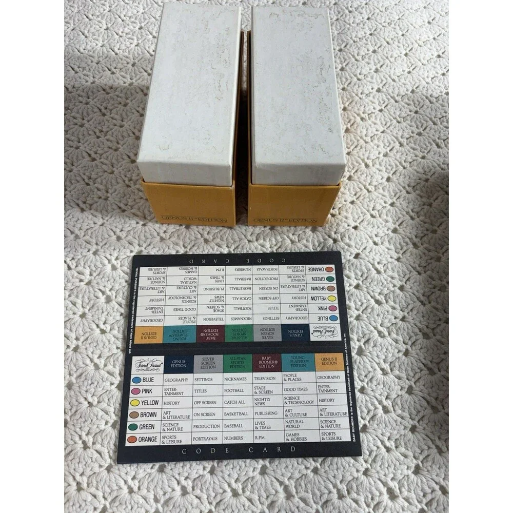 Lot of 3 Trivial Pursuit Editions All American Genus and Genus II (Full Sets)